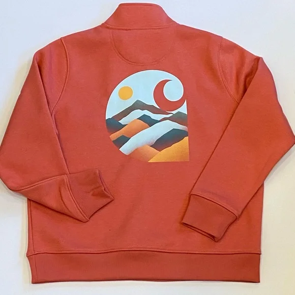 Carhartt women’s Relaxed Fit Midweight Quarter Zip Mock Neck Sweatshirt NWT LRG - Picture 4 of 9